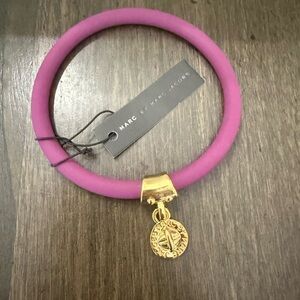 Marc By Marc Jacobs Silicone Logo Charm Bracelet - Plum NWT